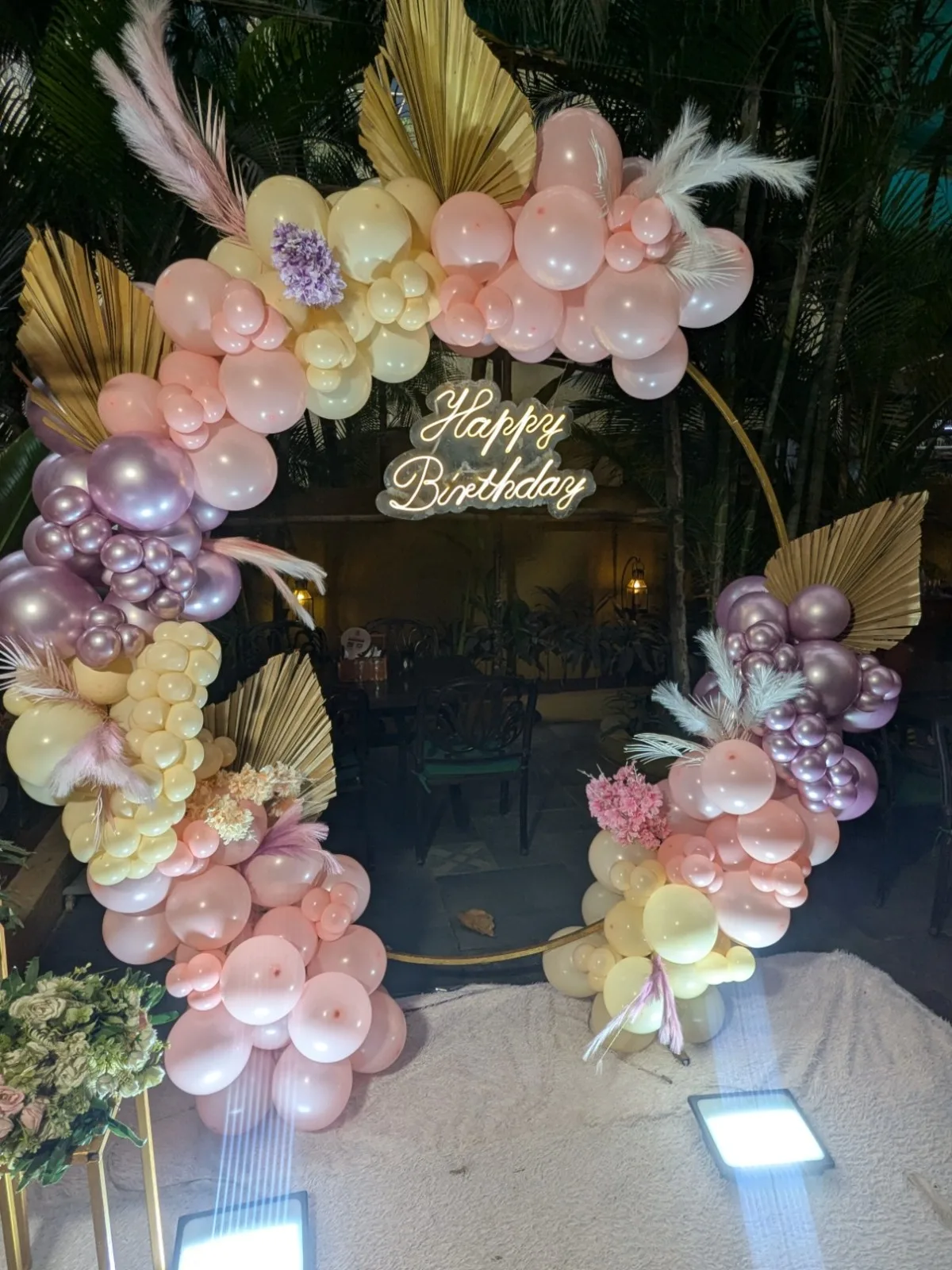 pink, lavender, cream balloons, Ring Decor