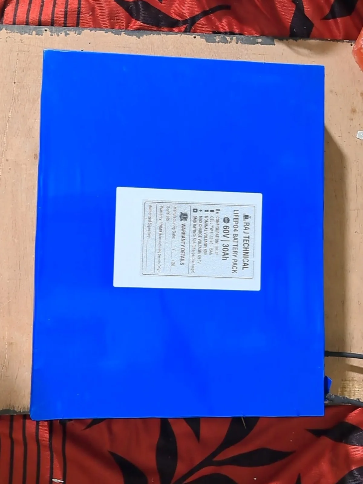 60V 30Ah LiFePO4 E-Bike Battery Pack
