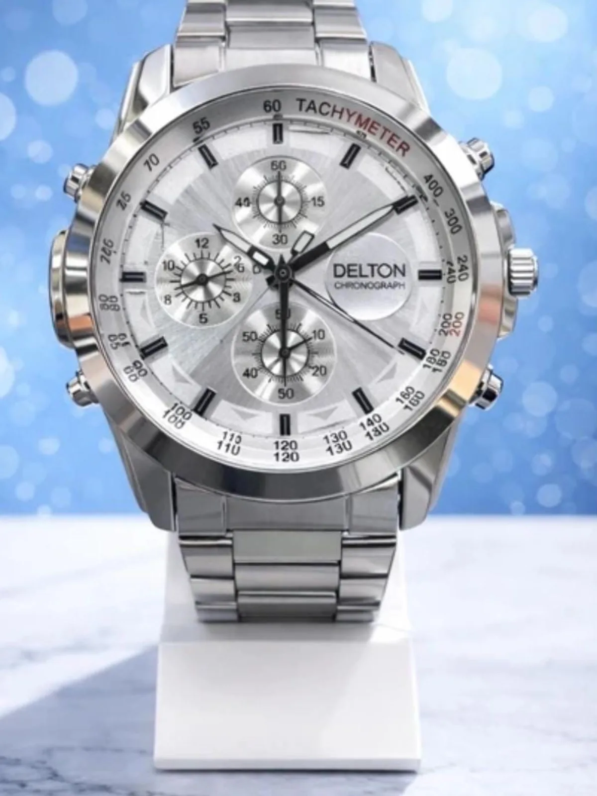 Delton Silver-Tone Chronograph Watch