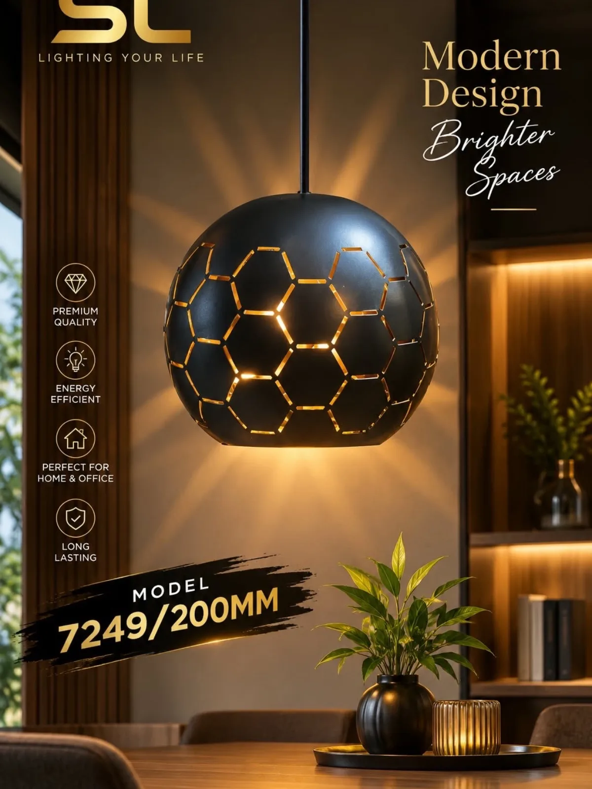 Metal hanging black Amd rose gold